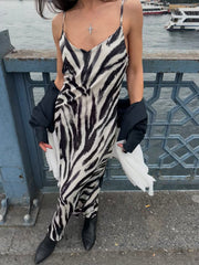 Zebra Saten Elbise