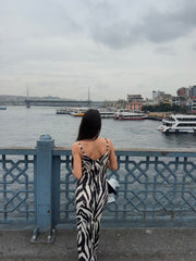 Zebra Saten Elbise