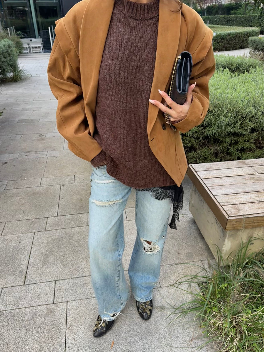 Bisiklet Yaka Uzun Kazak