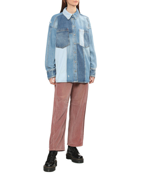 Patchwork Denim Gömlek