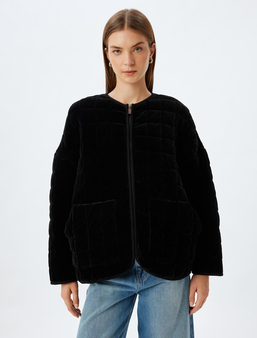 Kapitone Kadife Ceket