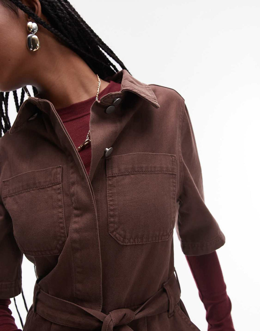 Topshop Kısa Kollu Tulum