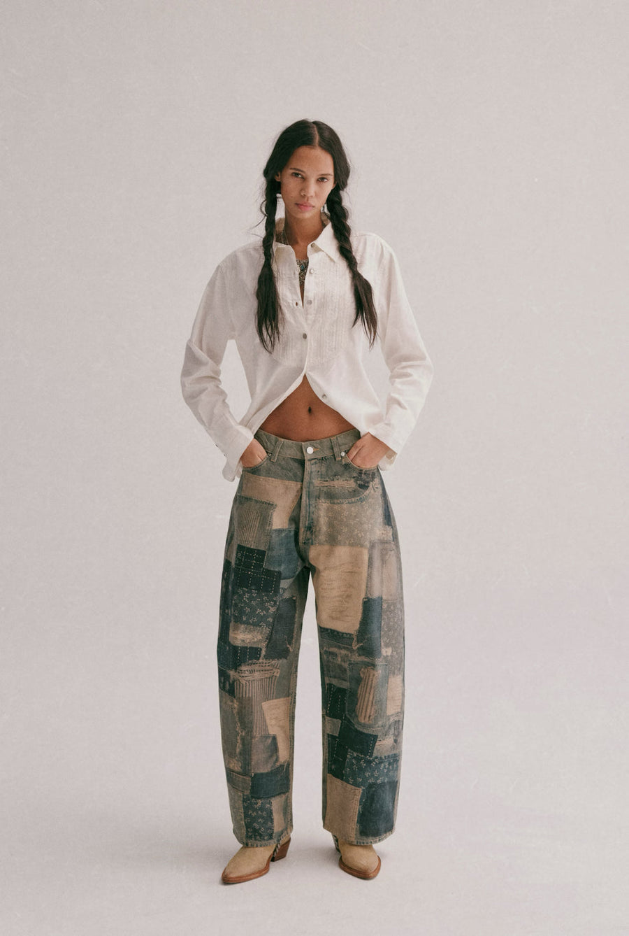Fp Printed Relaxed Jean