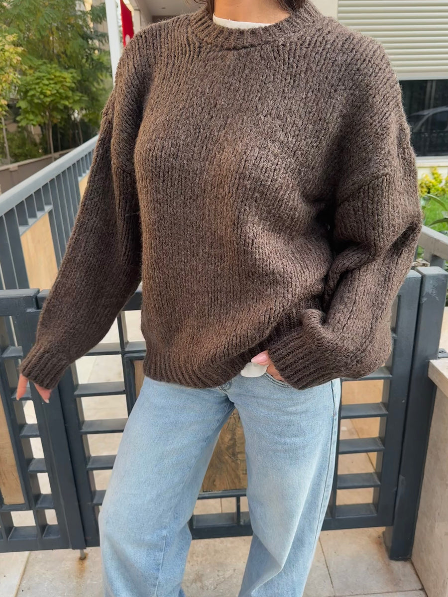 Örme Acı Kahve Kazak