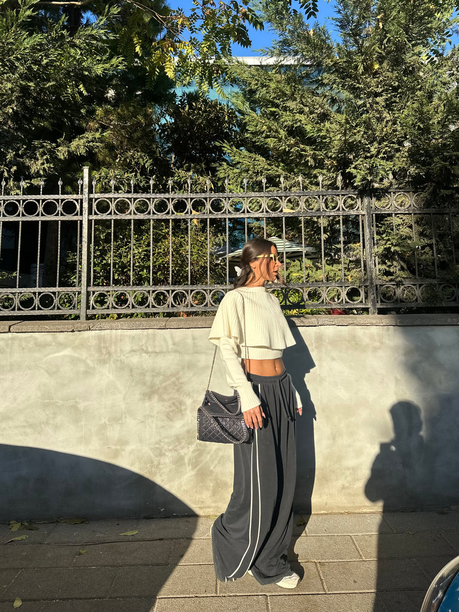 Modal Kumaş Yanları Çizgili Pantolon