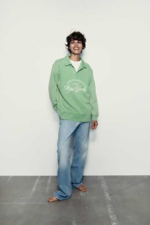 Baskılı Soluk Sweatshirt