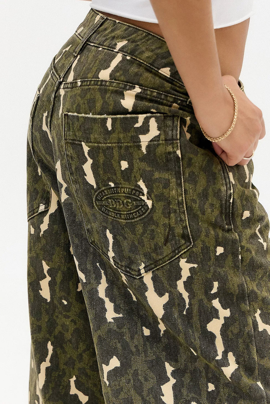 Komuflaj Desen Relaxed Fit Jean