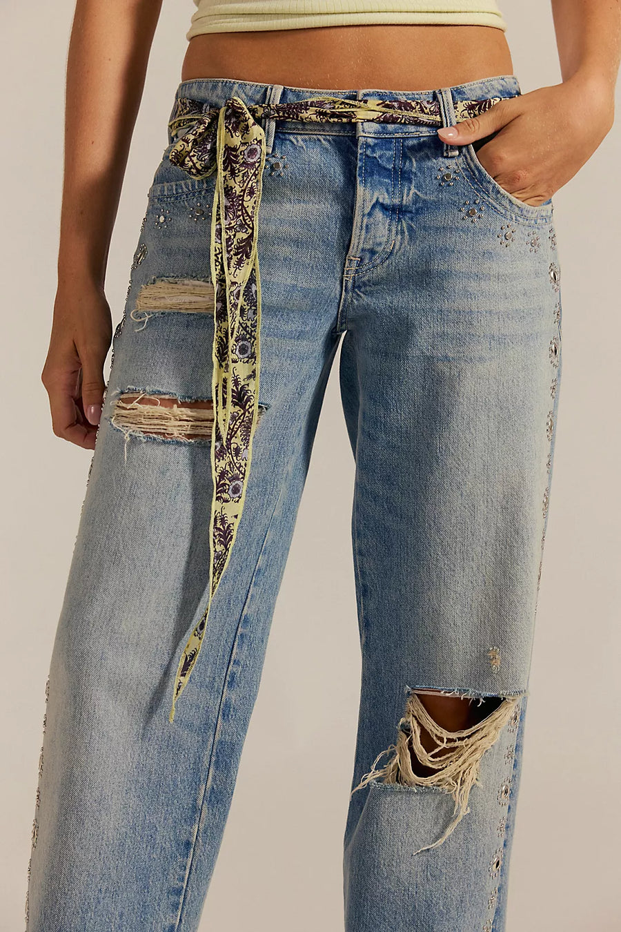 Fp Zımbalı Düşük Bel Jean