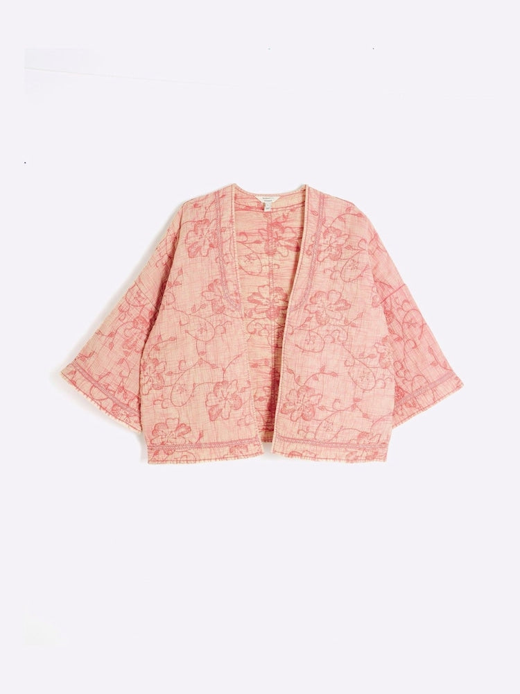 Floral Desen Kapitone Ceket