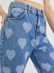 Baskılı Wide Leg Jean