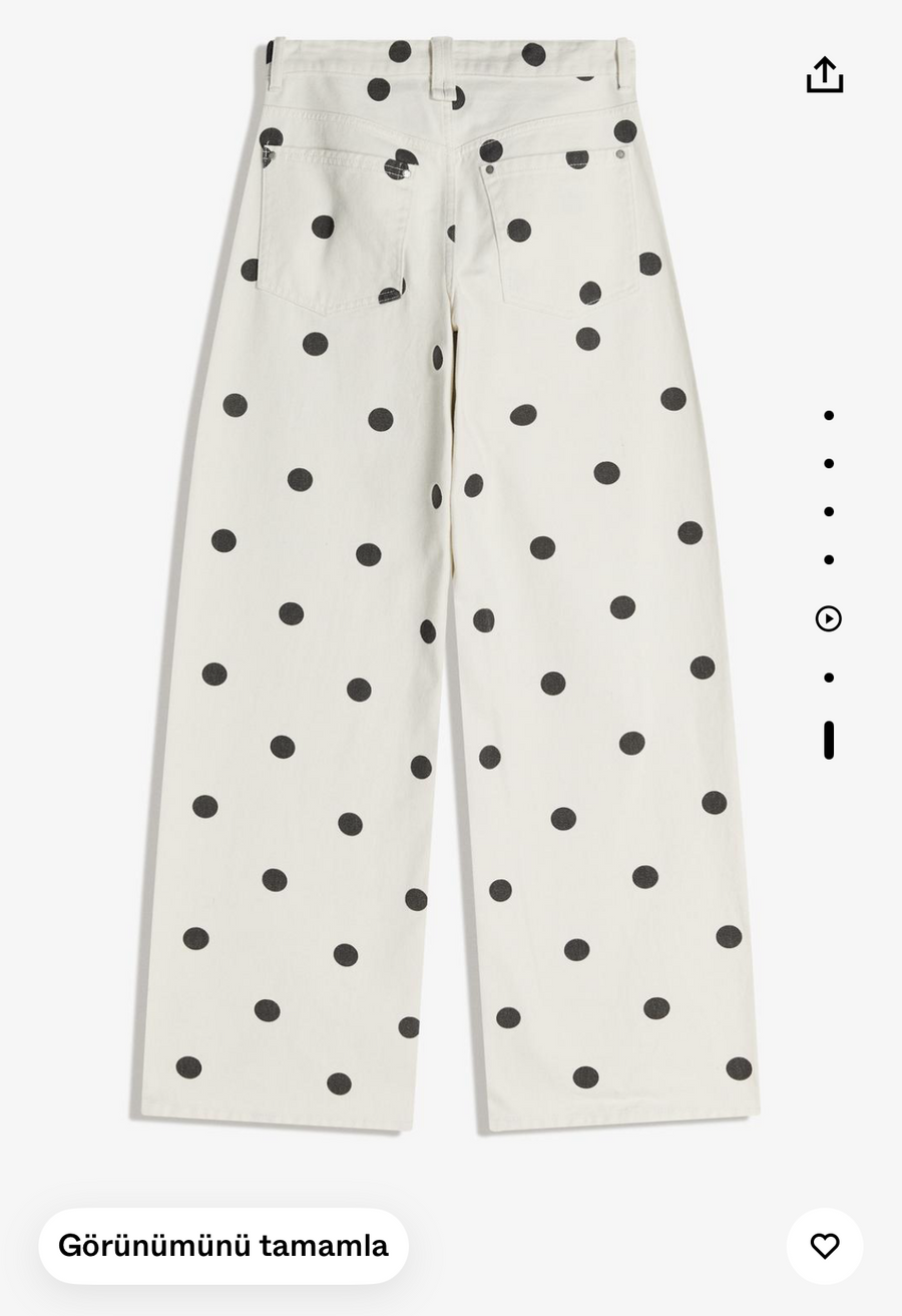 Puantiye Desenli Baggy Fit Pantolon(ÖS)