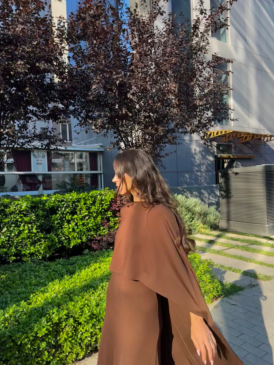Bisiklet Yaka Elbise/Pelerin Takım