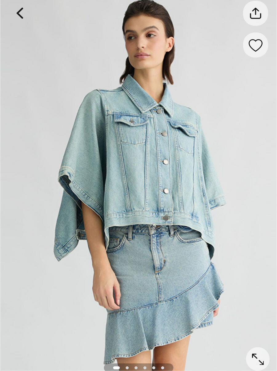 Denim Kısa Koll Ceket