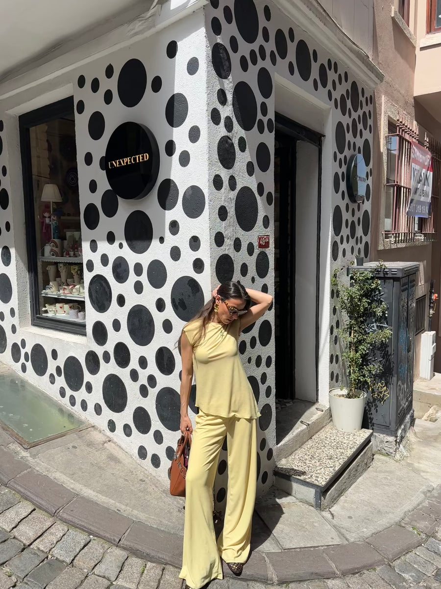 Asimetrik Bluz/Pantolon Takım