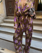 İpek Saten Kimono/Pantolon Takım