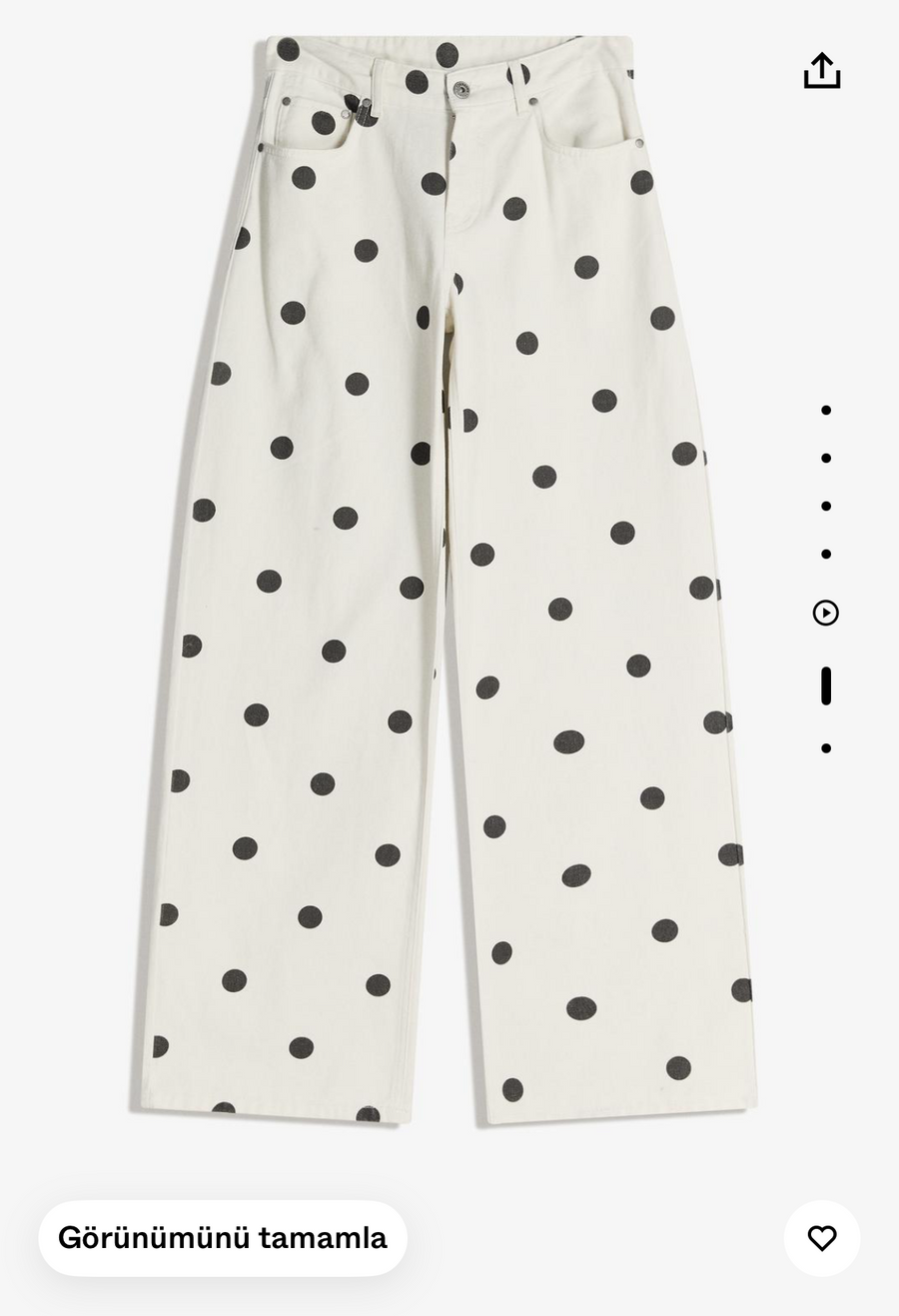 Puantiye Desenli Baggy Fit Pantolon(ÖS)