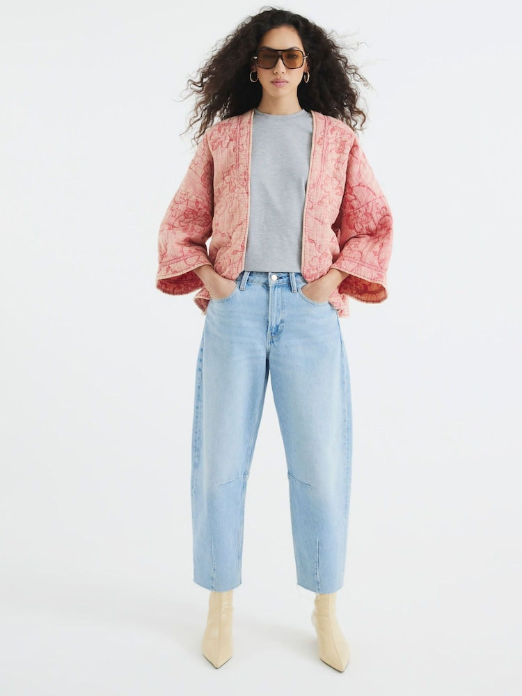 Floral Desen Kapitone Ceket