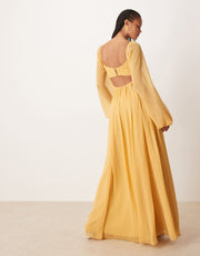 İthal Dekolteli Maxi Elbise