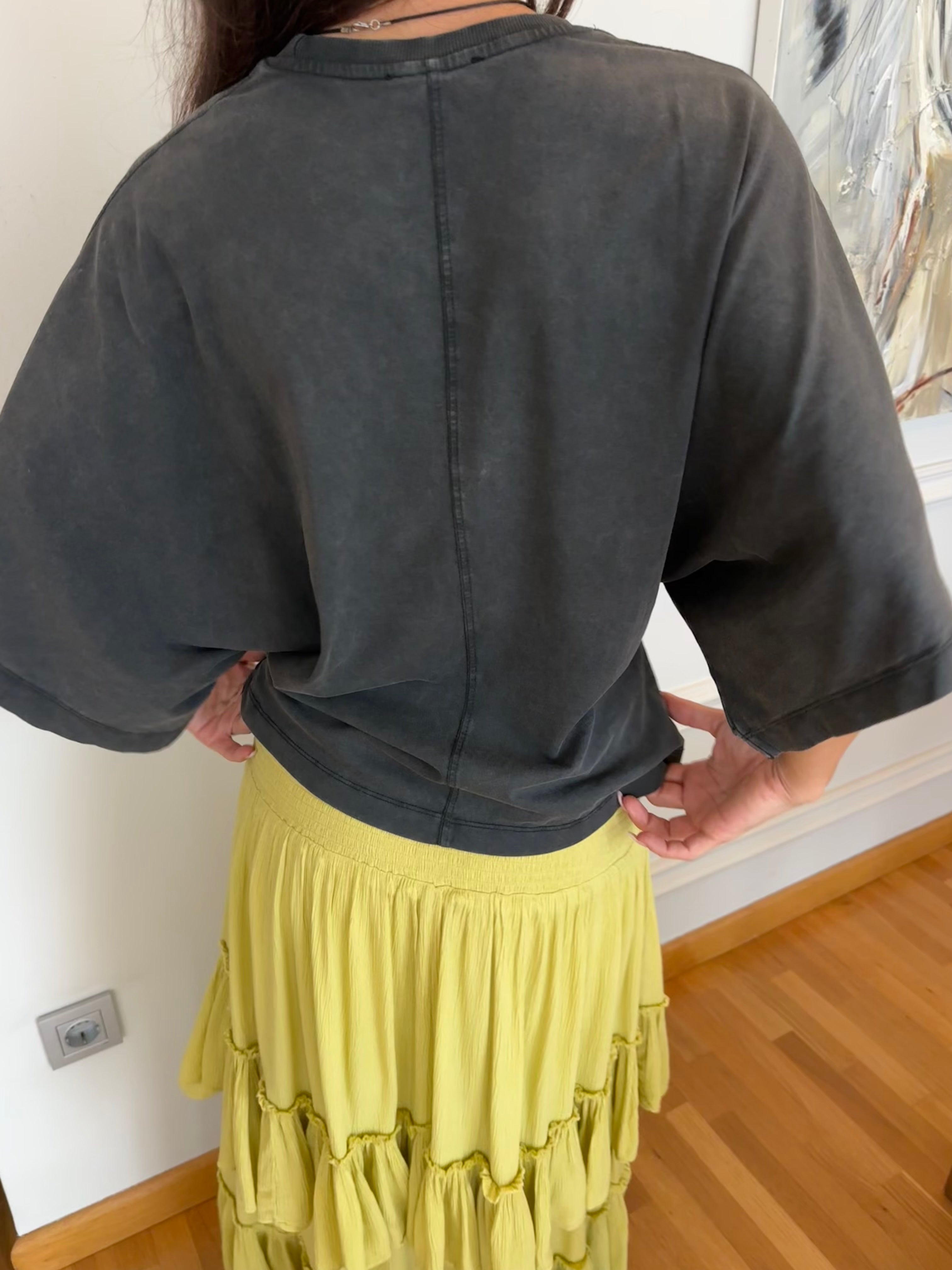 Geniş Kollu Pamuk Tişört