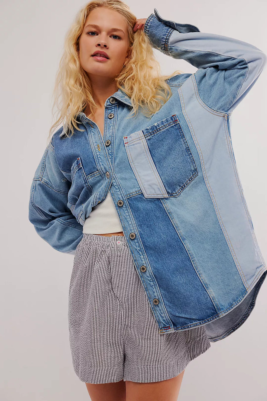 Patchwork Denim Gömlek