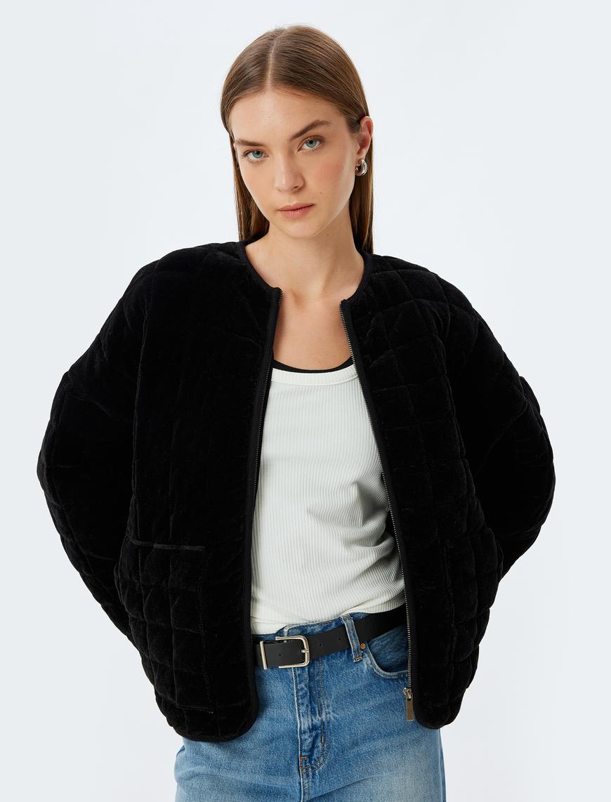 Kapitone Kadife Ceket