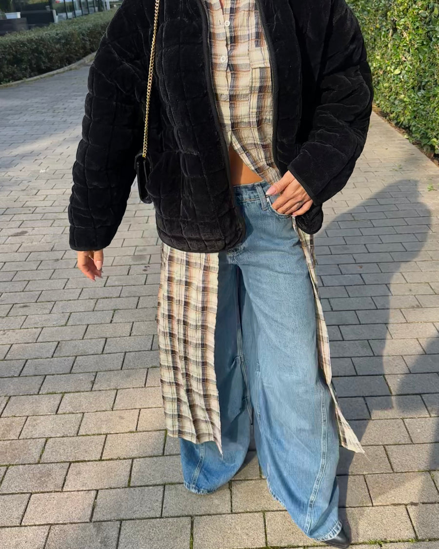 Kapitone Kadife Ceket