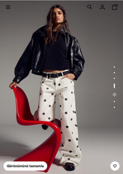 Puantiye Desenli Baggy Fit Pantolon(ÖS)