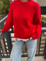 Örme Kırmızı Kazak