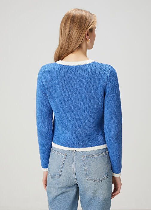 Mavi Şeritli Ceket Hırka