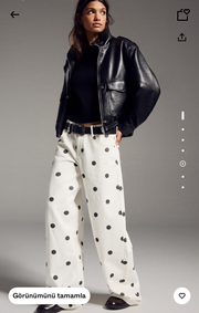 Puantiye Desenli Baggy Fit Pantolon(ÖS)