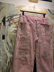 Fp Parçalı Çizgili Barel Jean