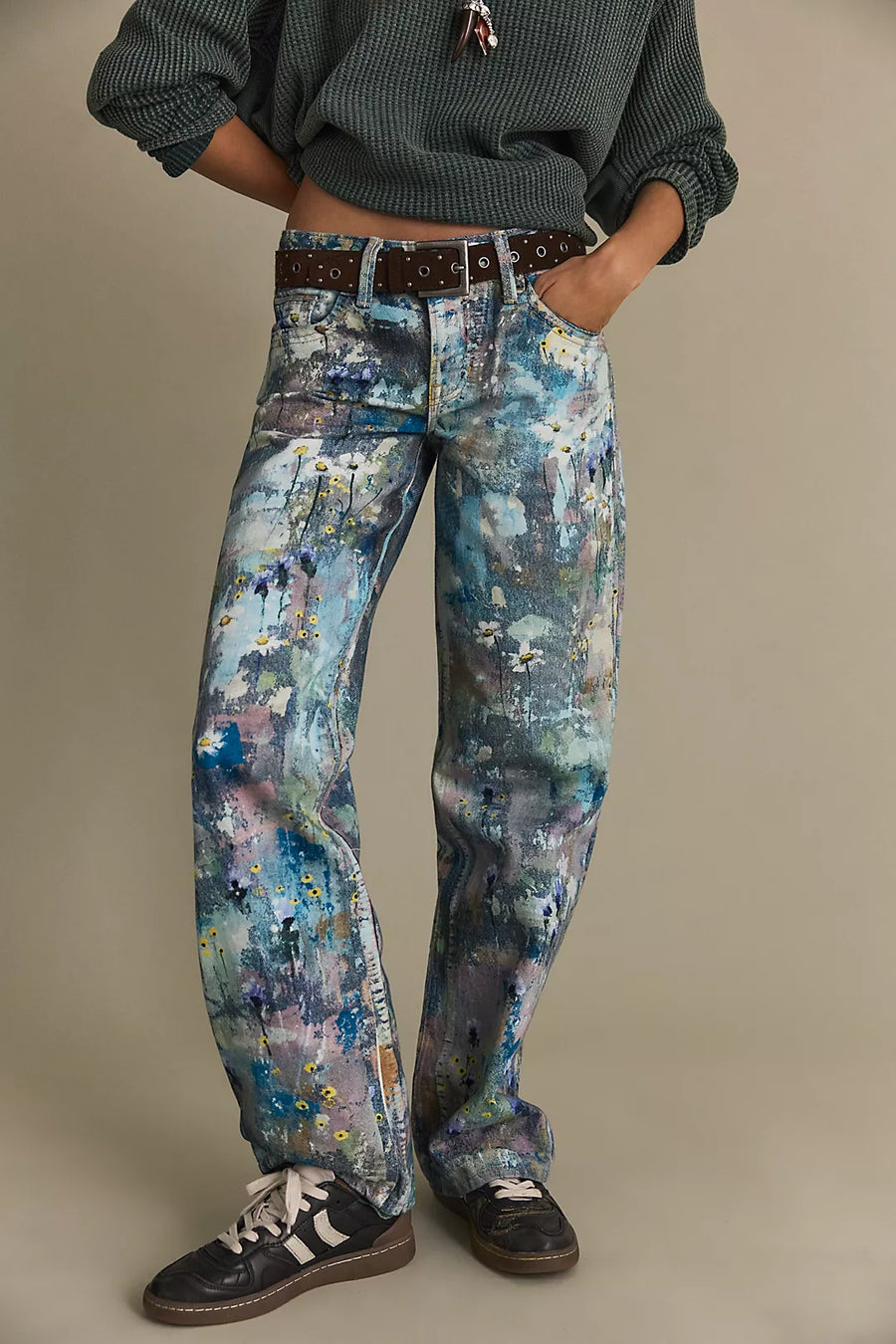 Fp Düşük Bel Floral Jean