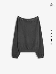 Toka Detaylı Triko Kazak