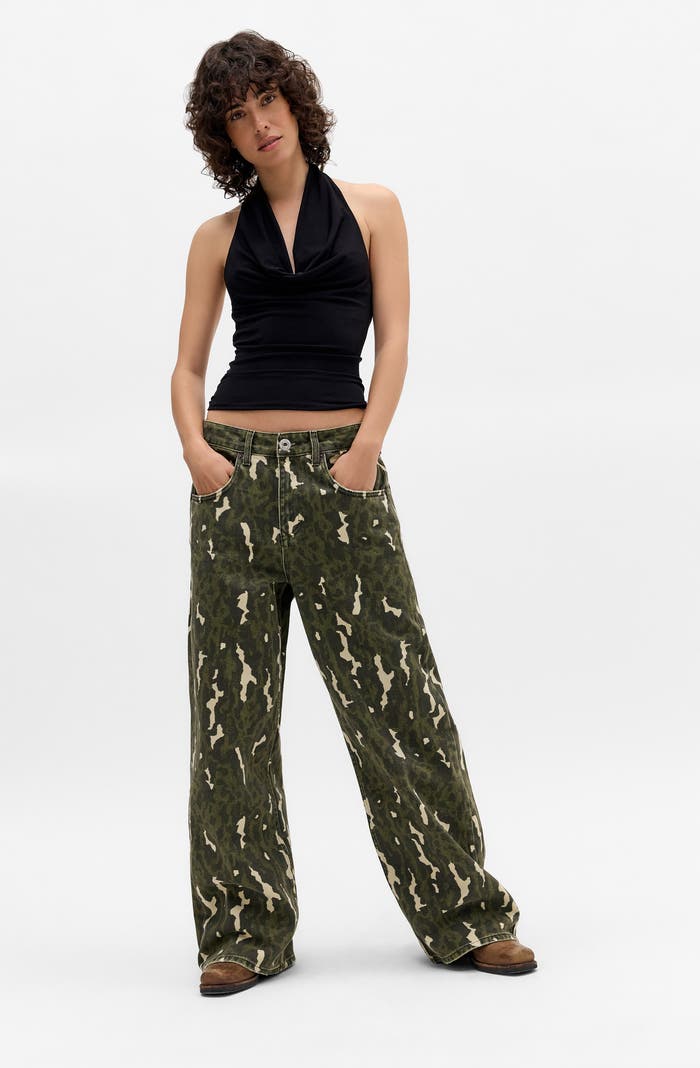 Komuflaj Desen Relaxed Fit Jean