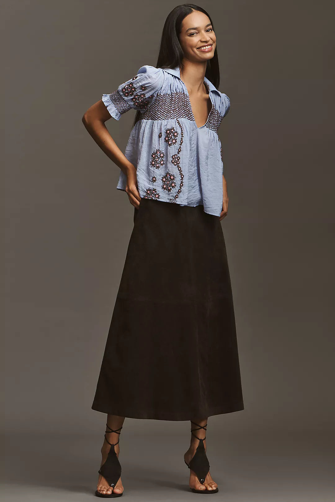 İthal İşlemeli Bluz