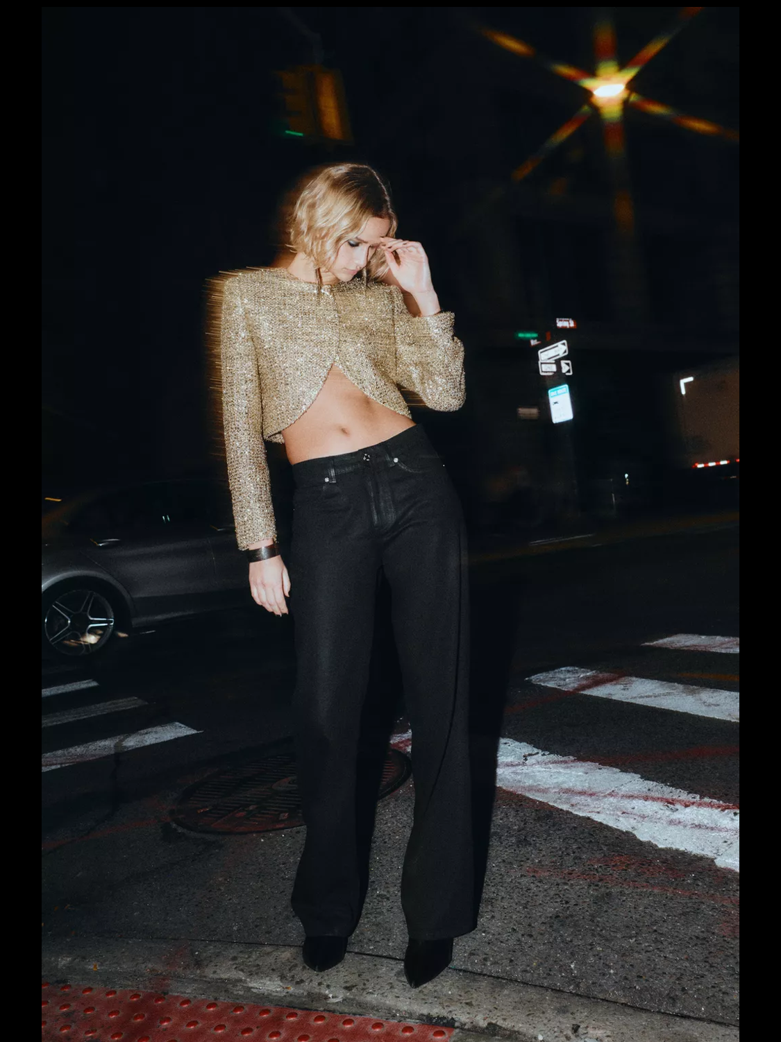 Metalik Kısa Dokulu Ceket