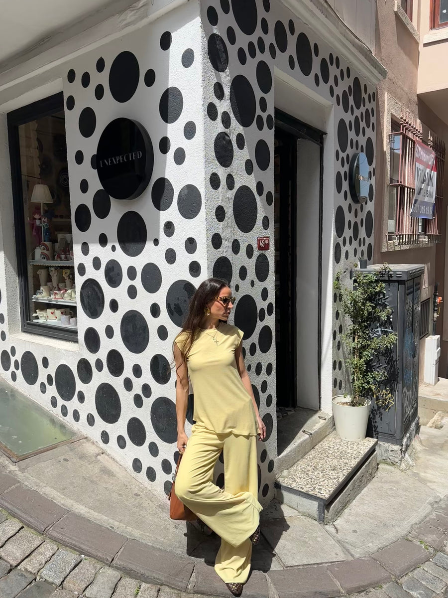 Asimetrik Bluz/Pantolon Takım