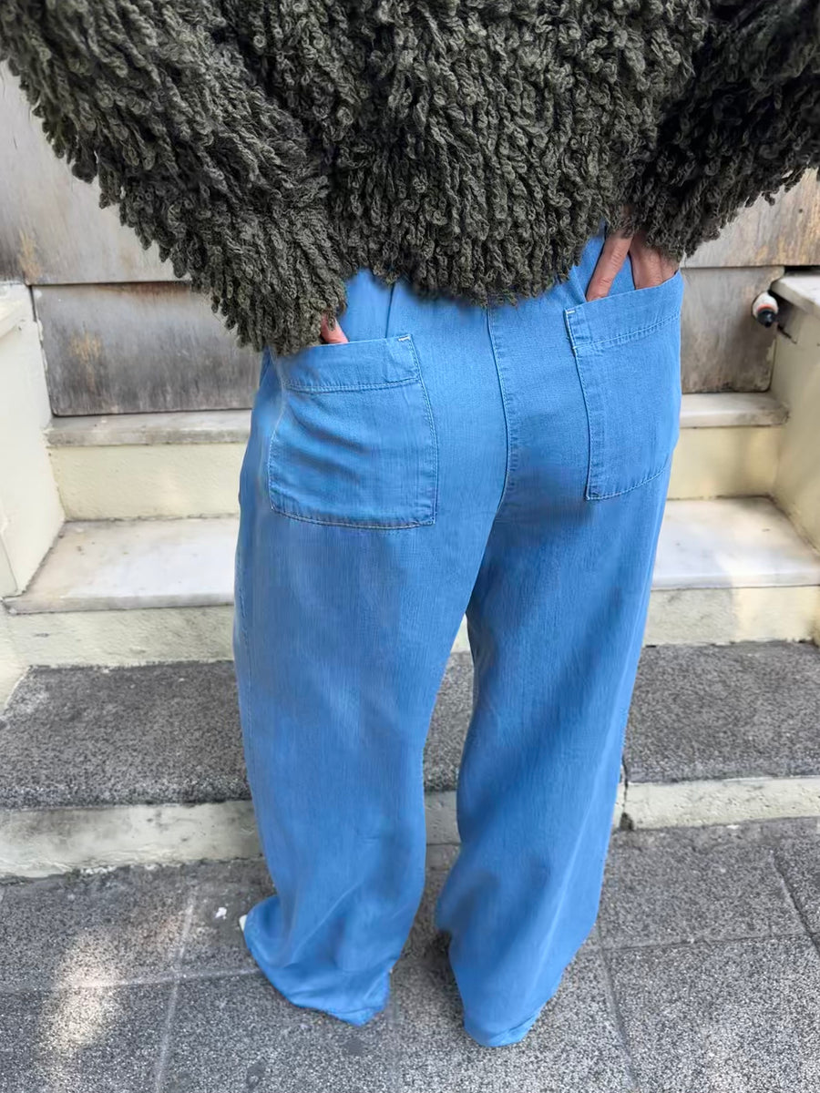 Beli Lastikli Denim Pantolon