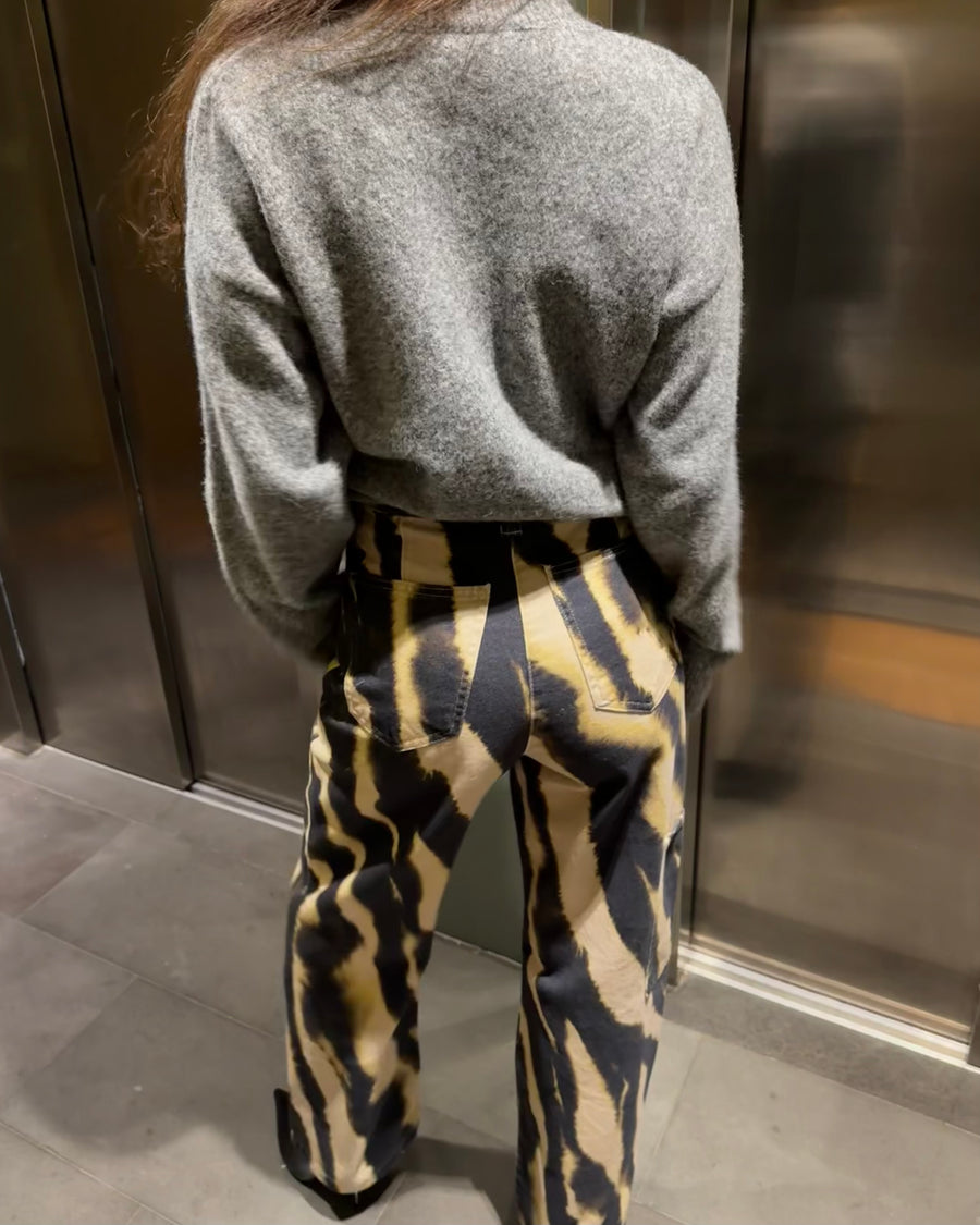 Topshop Zebra Yüksek Bel Jean