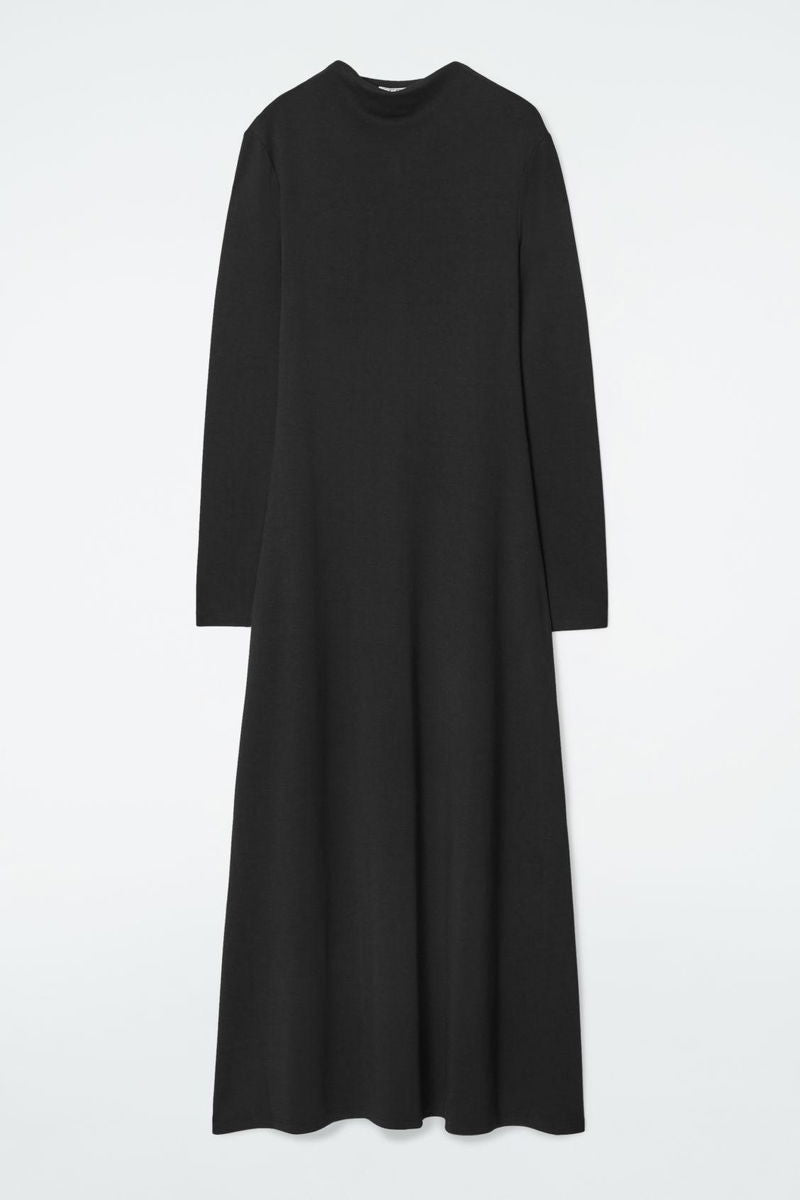 Dik Yaka Maxi Elbise
