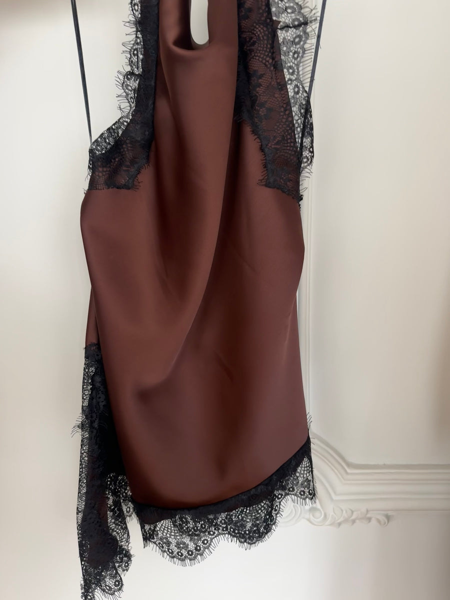 Halter Yaka Dantel Top