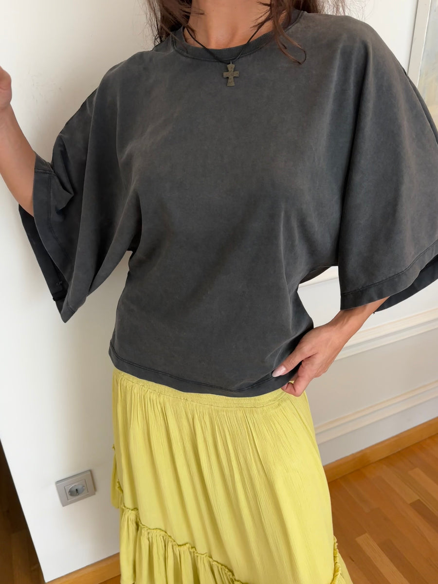 Geniş Kollu Pamuk Tişört