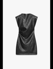 Suni Deri Kısa Elbise