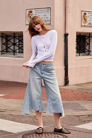 Fp Geniş Paça Kısa Kot