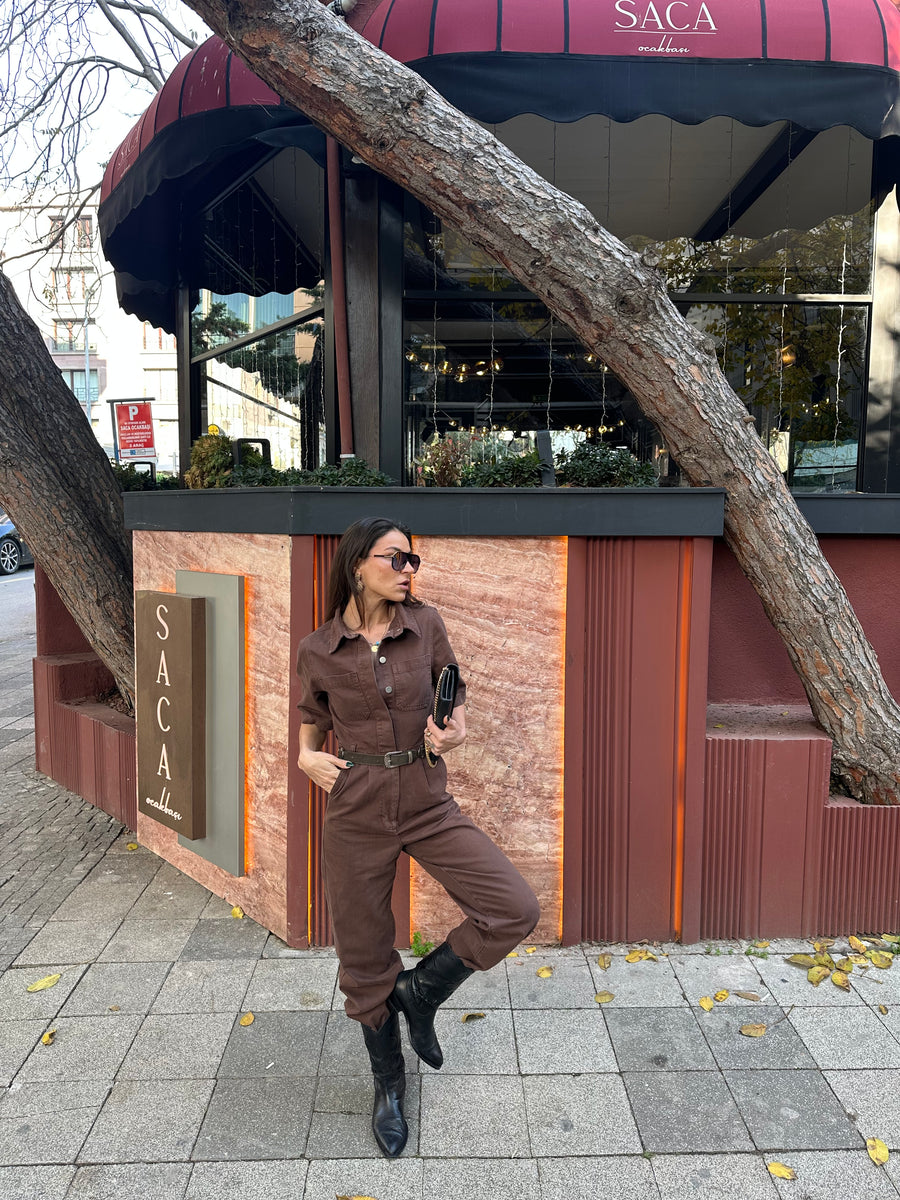 Topshop Kısa Kollu Tulum