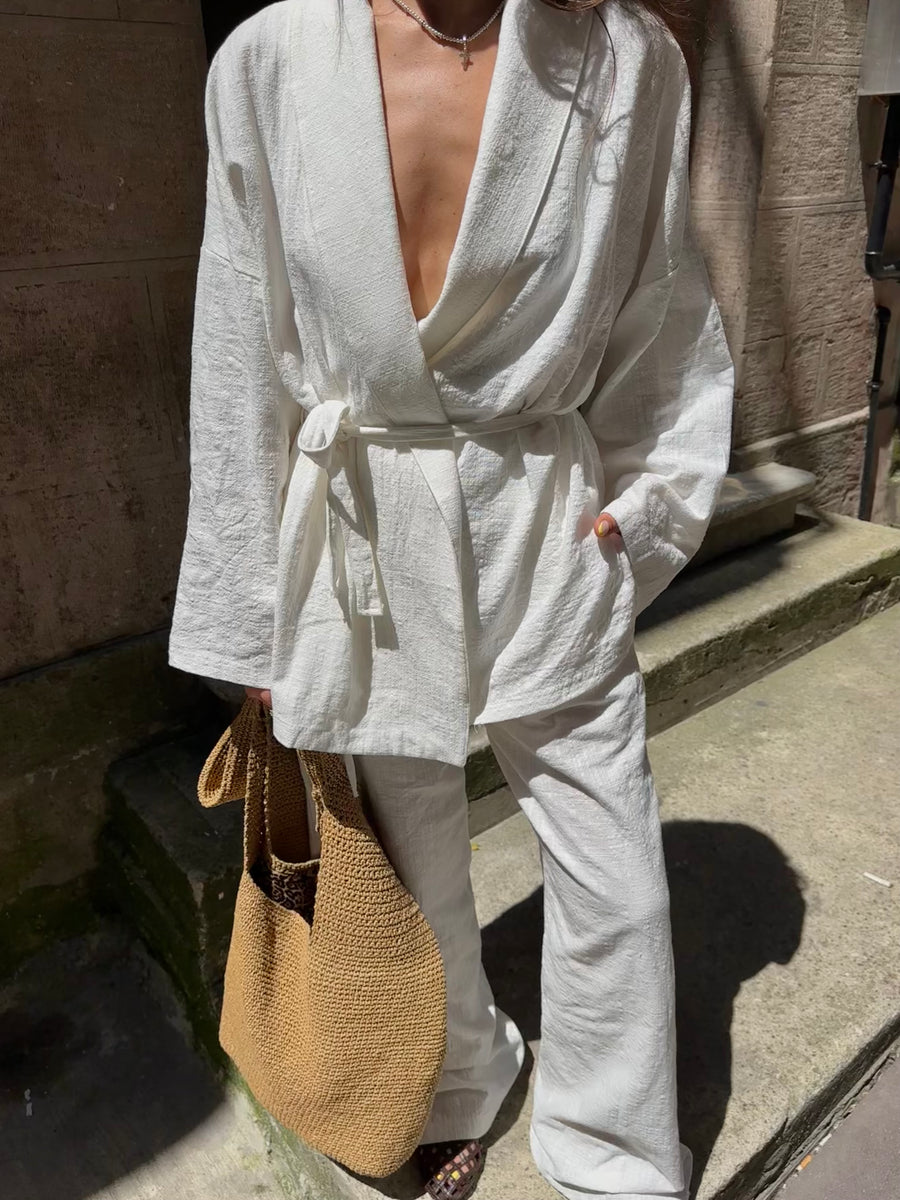 Şal Yaka Kimono/Pantolon Takım