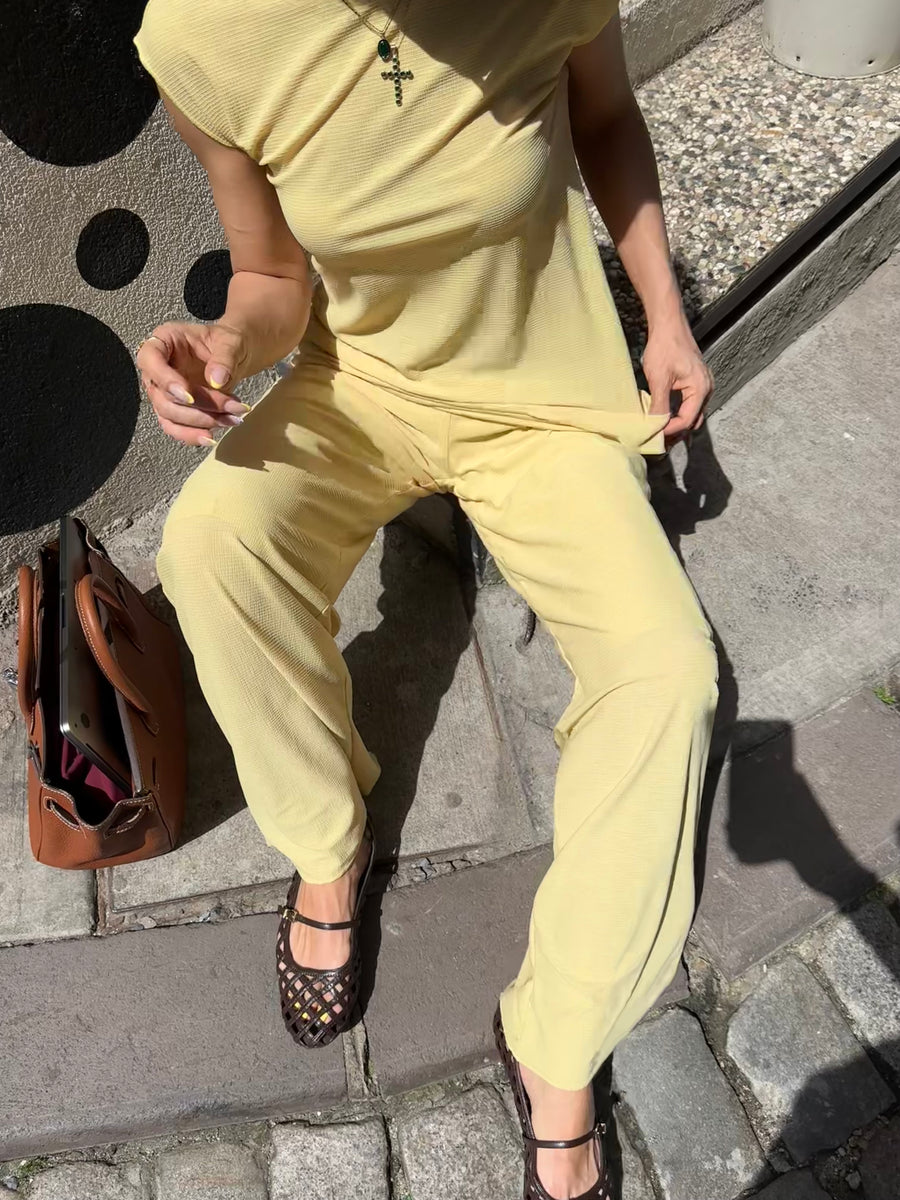 Asimetrik Bluz/Pantolon Takım
