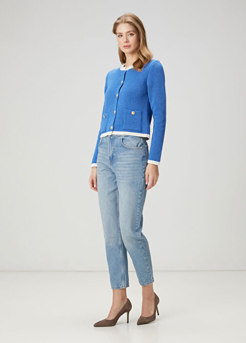 Mavi Şeritli Ceket Hırka