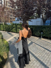 Dantelli Maxi Saten Elbise