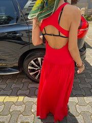 Sırt Detay Maxi Elbise